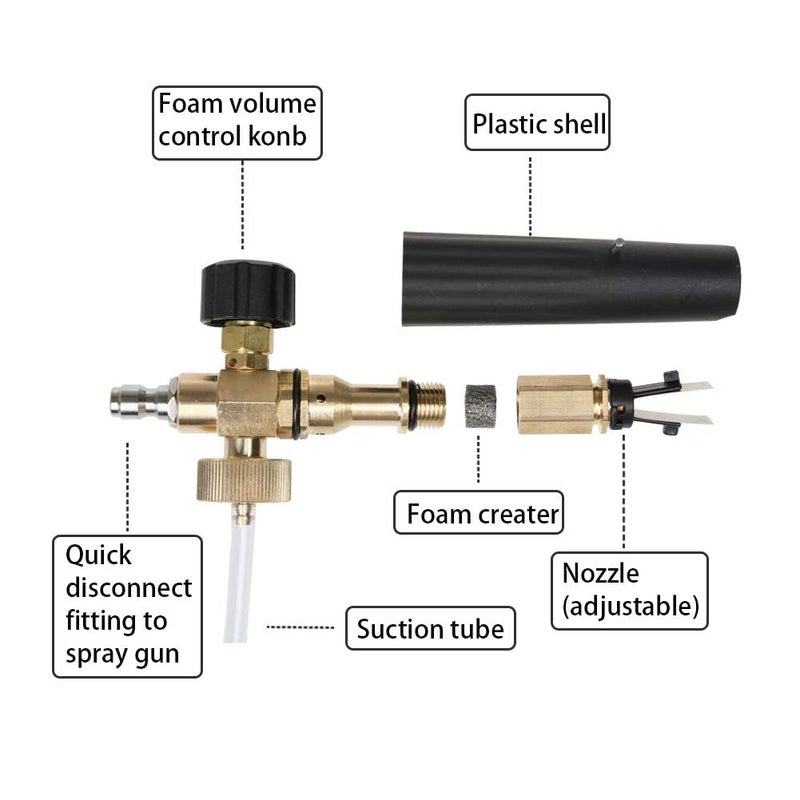 Sooprinse Foam Cannon Snow Foam Lance Nozzle Pressure Washer Jet Washï¼ŒFoam cannon lance kit with Pressure Washer Spray Gun,30 Degree Gutter Cleaner Wand with Nozzle Tip Attachment - Image 4